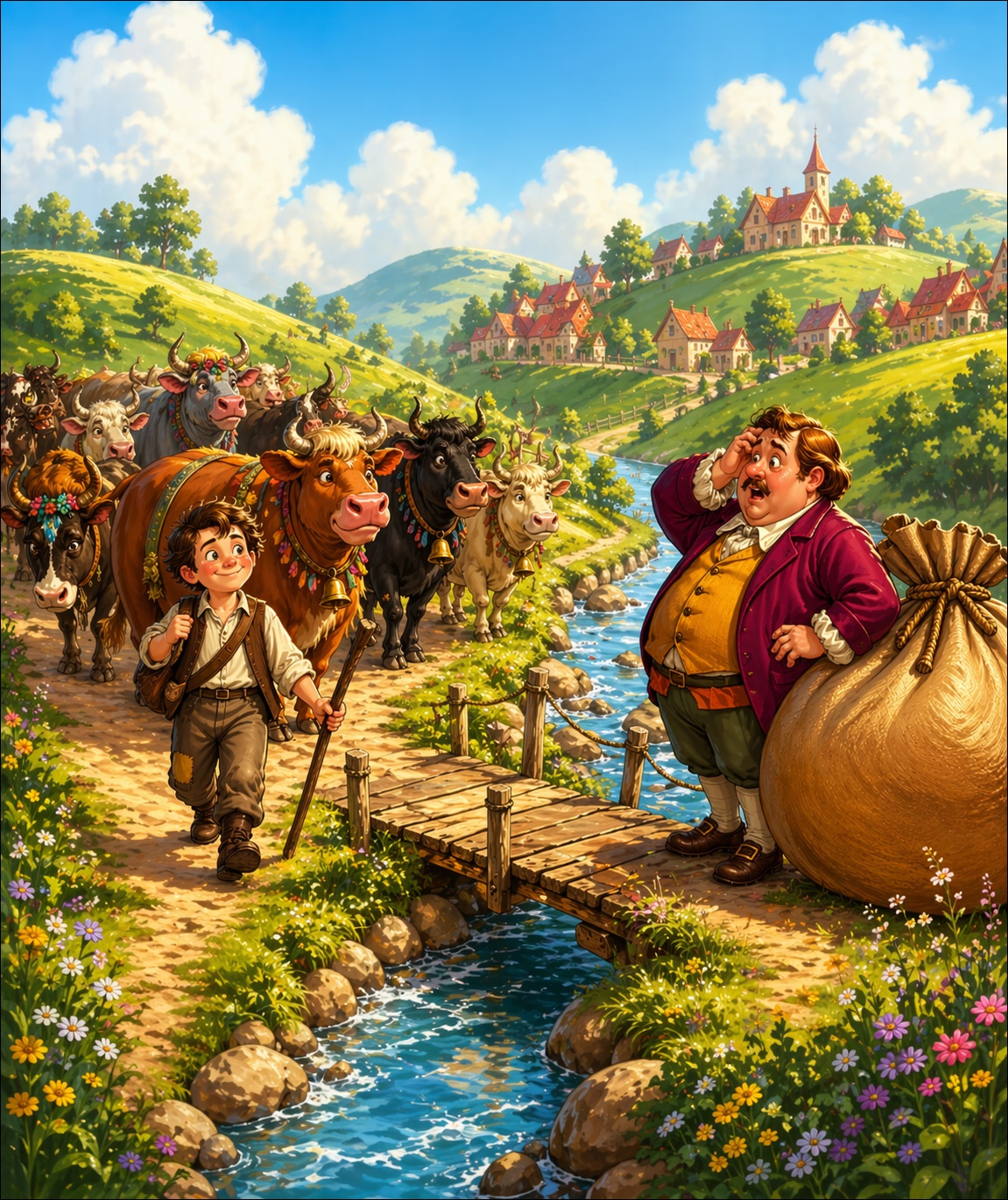 Illustration till Lilla Klaus och stora Klaus